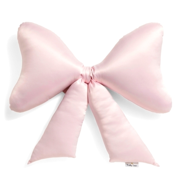 🔹️ TRULY LOU🔹️ Pink Blush 24x25 Satin Bow  Home Decor Pillow - Picture 1 of 2